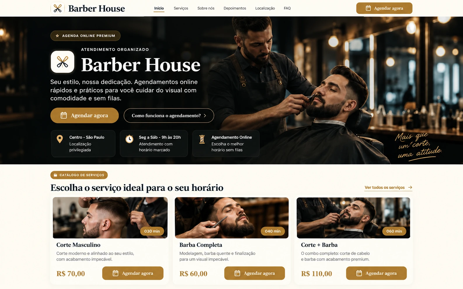 Barber House no KiAgenda - Versão Desktop