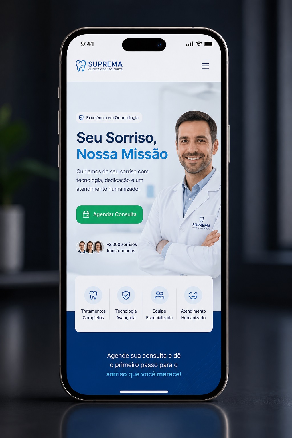 Exemplo de landing page para clinicas e consultorios